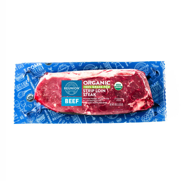 Organic Grass Fed Beef Strip Loin Steak